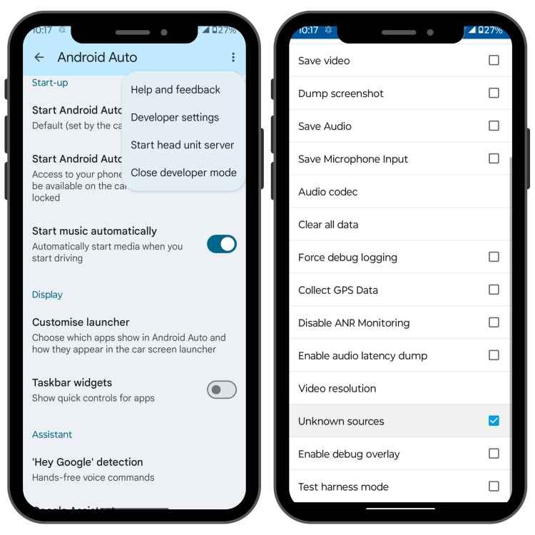 Enable Unknown Sources on Android Auto